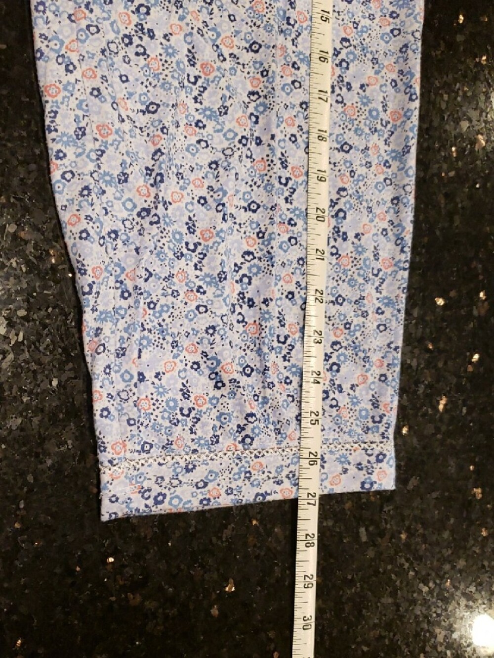 Secret Treasures White Top with Blue and Coral Floral Print - Picture 9 of 11